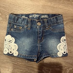 Cat and Jack denim shirts with lace trim - 12 month girls